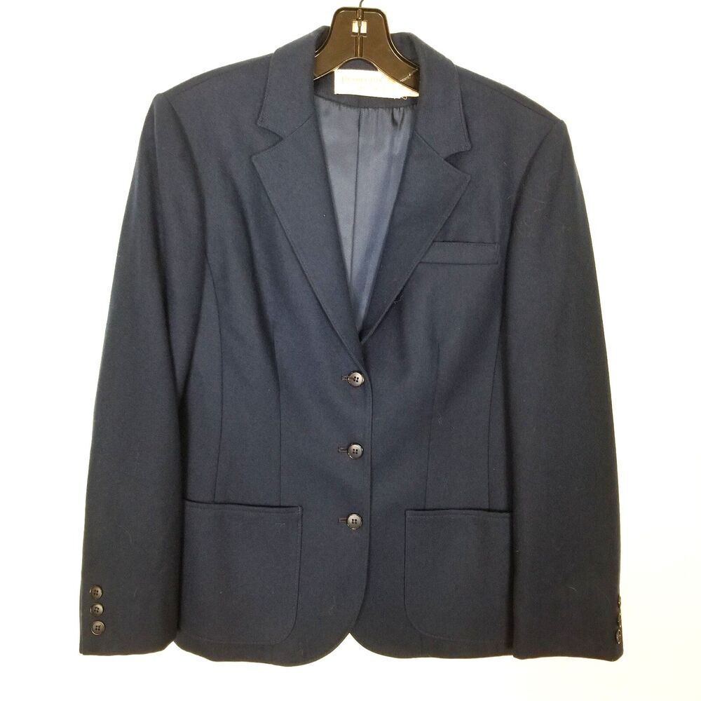 Vintage‎ Pendleton Women Virgin Wool Blazer Jacket Sz 8 Navy Preppy Office